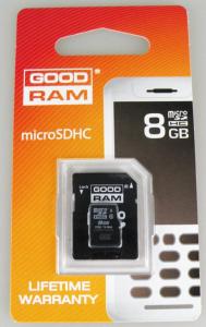 KARTA PAMIĘCI GOODRAM microSD 8 GB + ADAPTER SD