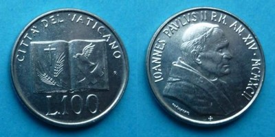504. Watykan 1992 r. 100 lirów