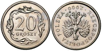 1772.  ODWROTKA  - 20 groszy 2000 - st.1-/2+