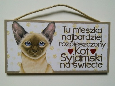 Tabliczka dekoracyjna z motywem/Kot Syjamski