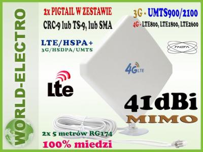 ANTENA DUAL MIMO GSM 3G 4G LTE 41 dBi TS9 CRC9 SMA
