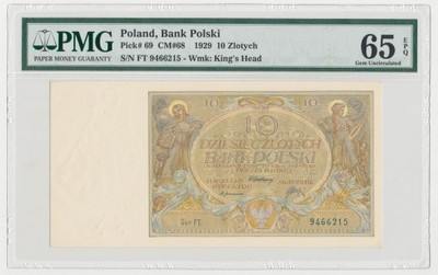 4087. 10 złotych 1929 - Ser.FT. - PMG 65 EPQ