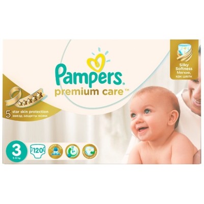 Pampers Pieluchy Premium Care 3 120 szt MEGABOX