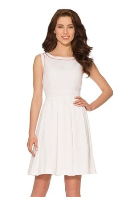 Biała sukienka Orsay koralowa lamówka 42 XL - 6889263784 - oficjalne  archiwum Allegro