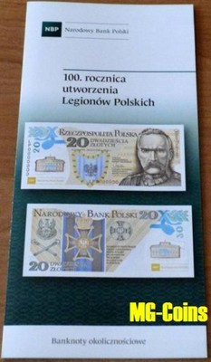 FOLDER na banknot 20 zł Legiony - Zobacz i Kup !
