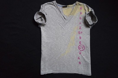 WRANGLER koszulka szara t-shirt nadruk logo___L/XL