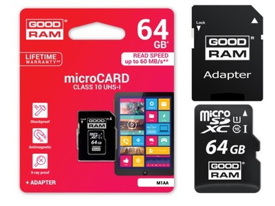 64GB KARTA PAMIĘCI micro SD Class10 Przesył USH-I