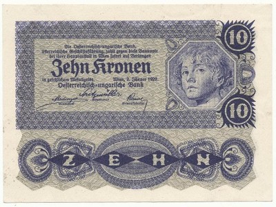 4175. Austria 10 koron 1922 st.3+