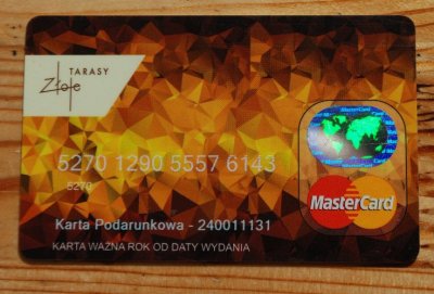 Karta podarunkowa MasterCard - ZŁOTE TARASY - 6581752452 - oficjalne  archiwum Allegro