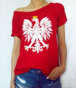 Bluzka z orłem Kupisz ZARA orzeł czerwona t-shirt - 6291990818 - oficjalne  archiwum Allegro