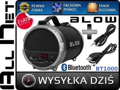 GŁOŚNIK BLUETOOTH BLOW BT1000 USB SD AUX FM 100W - 6199580174 - oficjalne  archiwum Allegro