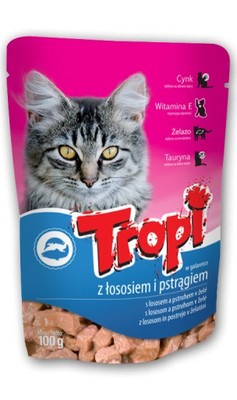 Karma dla kota Saszetki TROPI 10x100 g z Łososiem