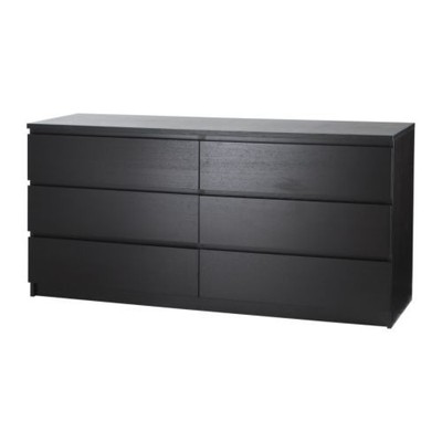 IKEA MALM - komoda 6 szuflad czarny - 6742753129 - oficjalne archiwum  Allegro