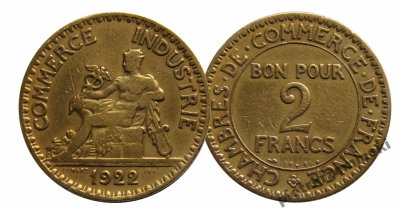 Francja. 2 franki 1922 (2)