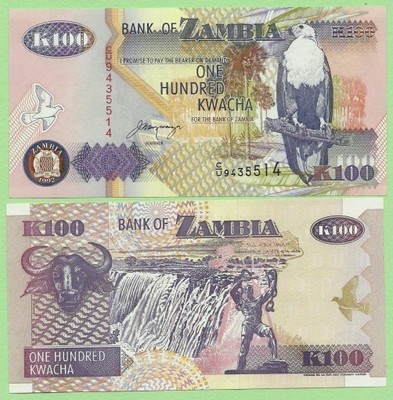 Zambia , 100 Kwacha 1992 , P38b , stan I(UNC)