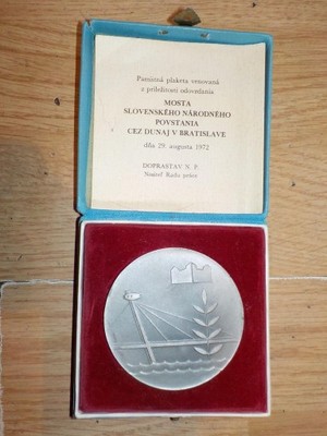 Medal w pudełku Bratislava,1972 r.słowacki
