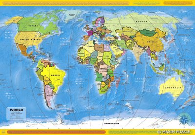 Maxim Puzzle 260 elementów Mapa Świata Domino-edu