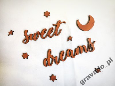 sweet dreams + gwazdki NAPIS LITERKI DEKORACJA 3D