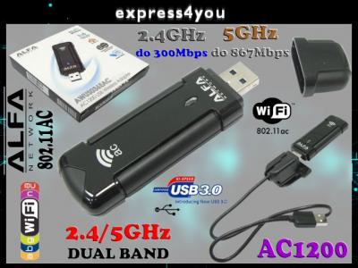 ADAPTER WiFI USB 3.0 DUAL BAND AWUS036EAC +KLIPS