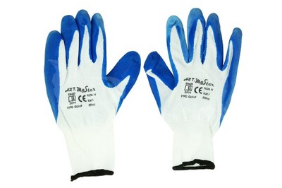 Rękawice robocze nylonowe 10 niebieskie mocne