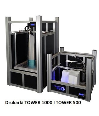 Drukarka 3D TOWER1000  pole 500 x 600 x 1200 mm