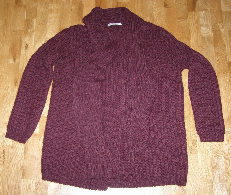 NEXT bordowy sweter z szalem rozm.50/52
