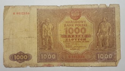 1000 złotych 15.01.1946, seria G