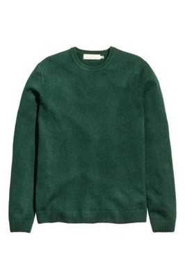 H&amp;M LOGG Sweter Zielony Wełniany rozm. L
