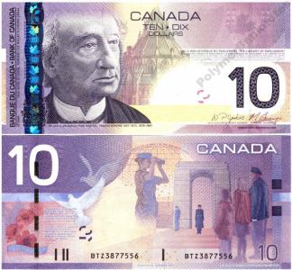 ~ Kanada 10 Dolarów P102b 2005/8 papier UNC Piękny