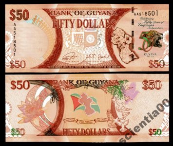 Gujana    50 DOLLARS    P-new    2016     UNC