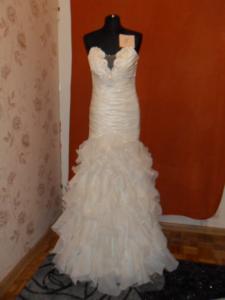 Suknia ślubna - jasny ecri - S bez ramiączek