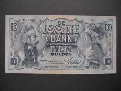 Indie Holenderskie - 10 guldenów - 1939 rok ******