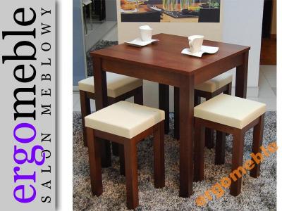 Stół Kuchenny stolik 68x68 + 4 taborety stołki