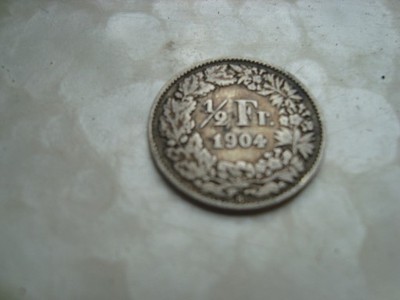 1/2 franka franc szwajcaria 1904 bardzo rzadki