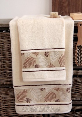Ręczniki bambusowe, 2cz.(50x90+70x140), krem TANIO