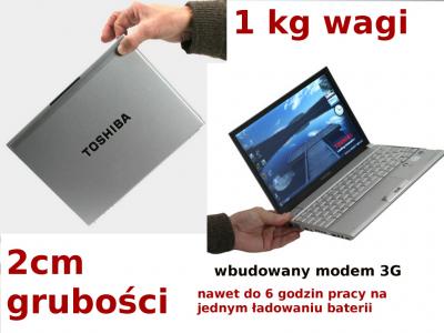 REWELACYJNY ultra cienki laptop toshiba na STUDIA - 6010981645 - oficjalne  archiwum Allegro
