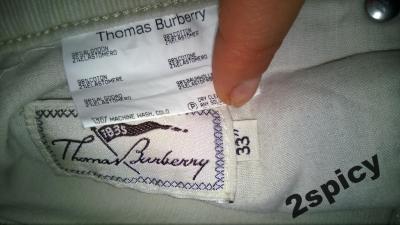 Thomas Burberry sztruksowe spodnie rozm 33