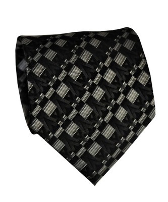 Krawat Jedwabny czarny 10cm elegancki jedwab