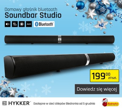 SaundBar hykker 2x20W, głośnik bluetooth