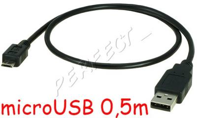 KROTKI 50cm kabel micro microUSB - USB AM 0,5m Łdź