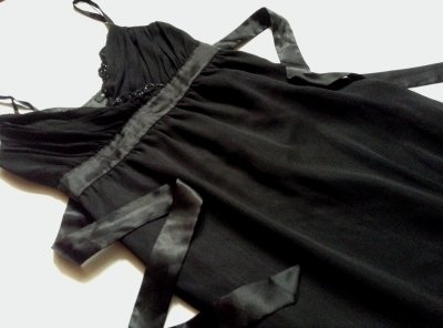 Sukienka Orsay 36 czarna S rozkloszowana wiązana