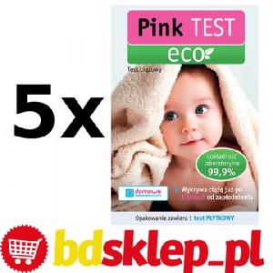 PINK TEST ECO Ciążowy test płytkowy 5szt PROMOCJA