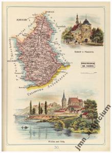 PIŃCZÓW WIŚLICA NIDA ilustrowana mapa 1907 r.
