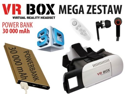 BOX Gogle VR Okulary 3D +słuchawki pilot bluetooth