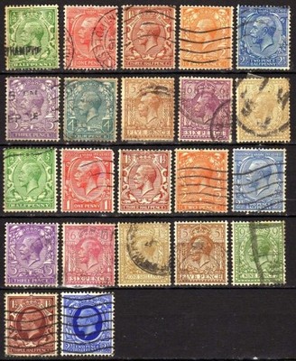 WIELKA BRYTANIA - znaczki z roku 1912 - kasowane
