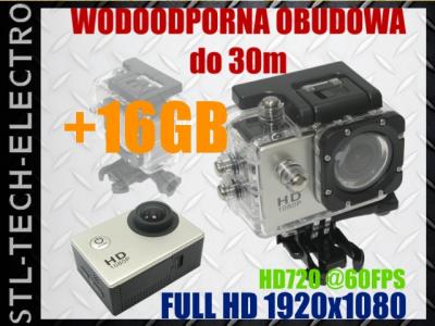KAMERA SPORTOWA MOTOCYKL ROWEROWA FHD SJ4000 +16GB