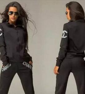 Dres Chanel czarny spodnie bluza hit - 5110547983 - oficjalne archiwum  Allegro
