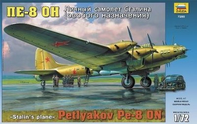 ZVEZDA 7280 1:72 Petlyakov PE-8 on Stalin's Plane