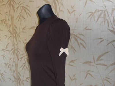 POMPEA - prosta bluzka z bufiastymi rękawami -S/M
