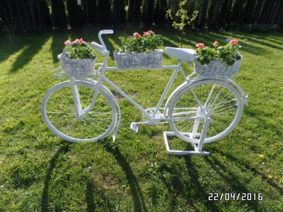 kwietnik ogrodowy nowy ze starego roweru super - 6145158965 - oficjalne  archiwum Allegro